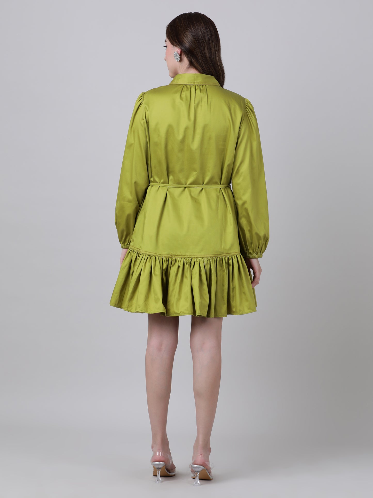 Lime green ruffle dress